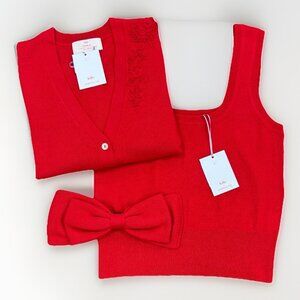 Kilte Collection Cashmere Bijou Tank and Cardigan Sweater Matching Set 1-S Small